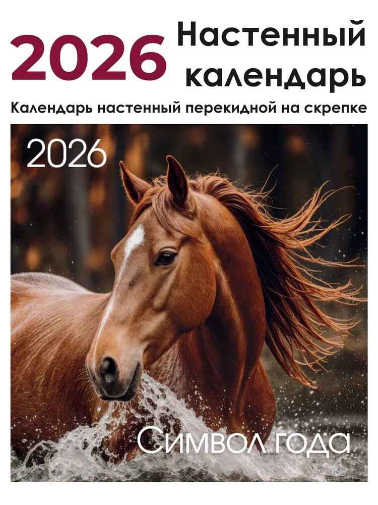 Календарь настенный 2026 Символ года лошадь (с картой OZON)