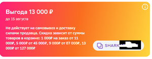 Промокод -1000/11000₽, -5000/45000₽, -9000/87000₽, -13000/127000₽ (в личном кабинете)