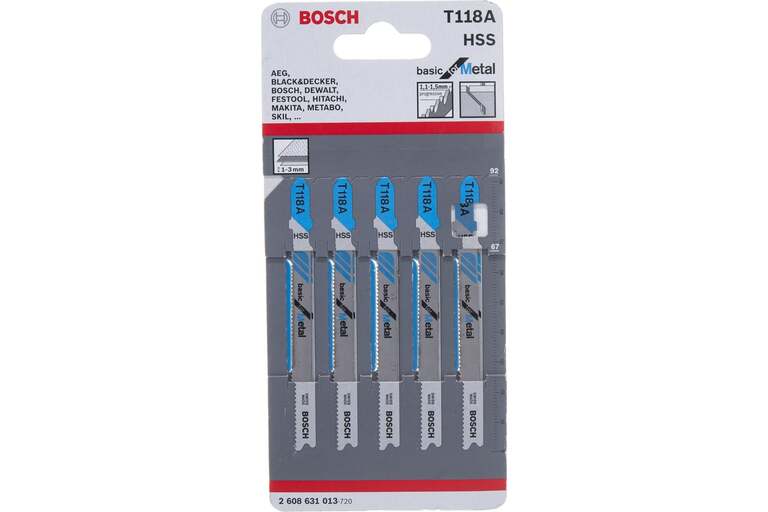 Набор пилок для лобзика Bosch T 118 А, HSS | Pepper