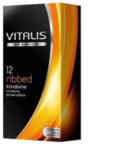 Презервативы VITALIS PREMIUM Ribbed, ребристые, рельефные, 12 шт
