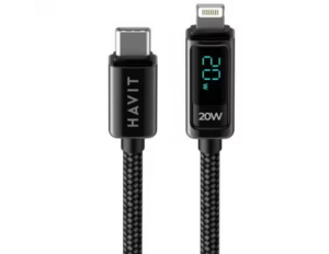 Кабель Havit USB Type-C/Lightning, 1,2 м, черный
