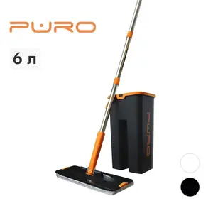 Швабра с отжимом и ведром для мытья полов, комплект для уборки PURO Mini 6 литров (цена с ozon картой и бонусами продавца)