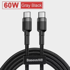 Кабель Baseus 100 Вт USB C — USB Type C для MacBook Pro Quick Charge 4.0, быстрая зарядка для iPhone 15 Plus Pro max, зарядный кабель