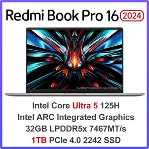Ноутбук Redmi Book Pro 16 2024 intel Ultra 5 125H 32G/1Tb 165Hz 