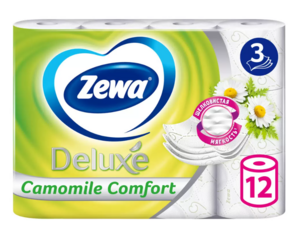 [МСК] Туалетная бумага Zewa Deluxe Ромашка, 3 слоя, 12 рулонов