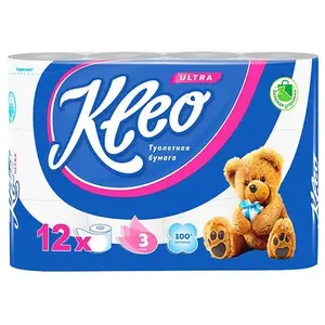 [СПб] Туалетная бумага Kleo Ultra, 3 слоя, 12 рулонов
