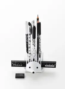 Подставка канцелярская Ёжик с наполнением, белый/розовый/зеленый (с Озон картой) + 200 бонусов за отзыв