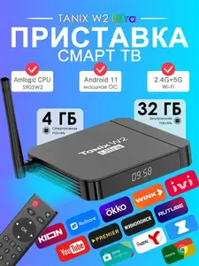 Смарт ТВ приставка 4/32 Tanix W2 Ultra (из-за рубежа, с Ozon Картой)