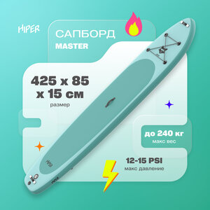 Сапборд HIPER Master SUPB-0140, несколько расцветок, до 240 кг (цена с Я.Пэй/Альфой, зависит от аккаунта)