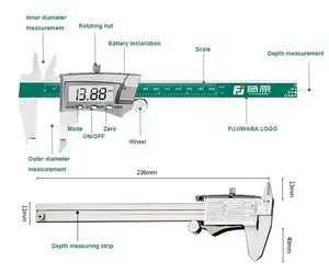 Электронный штангенциркуль FUJIWARA 150 мм (с озон картой, локальный склад)