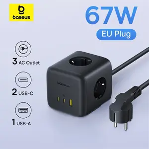 Зарядное устройство / удлинитель Baseus EnerFill FA11 Cube Power Strip 3AC+1U+1C 67W 1.5m EU EFMF67-EU