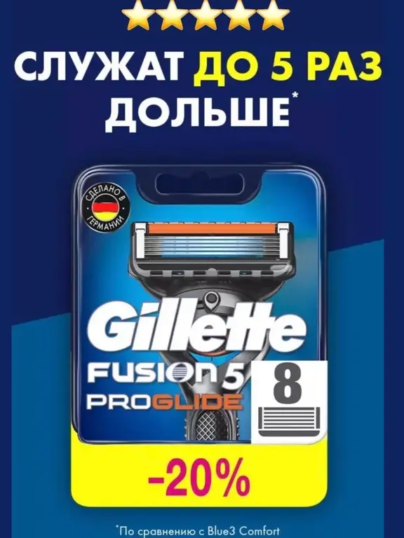 Сменные кассеты Gillette Fusion ProGlide 8 шт.