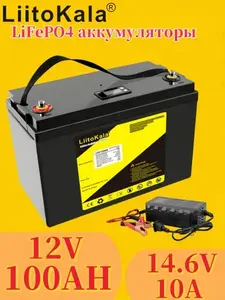 Батарея Liitokala LiFePO4  12v 100AH с зарядным устройством (с Озон картой, из-за рубежа)