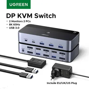 Хаб UGREEN Switch для 2 мониторов и USB 3.0