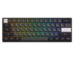 Игровая клавиатура AKKO 3061S Black & Silver, RGB, Hot-Swap, ASA, V3 Pro Cream Yellow, русская раскладка (с Озон картой, из-за рубежа)
