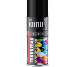 Эмаль универсальная акриловая KUDO RAL 9005 KU-A9005 чёрная высокоглянцевая 0.52 л