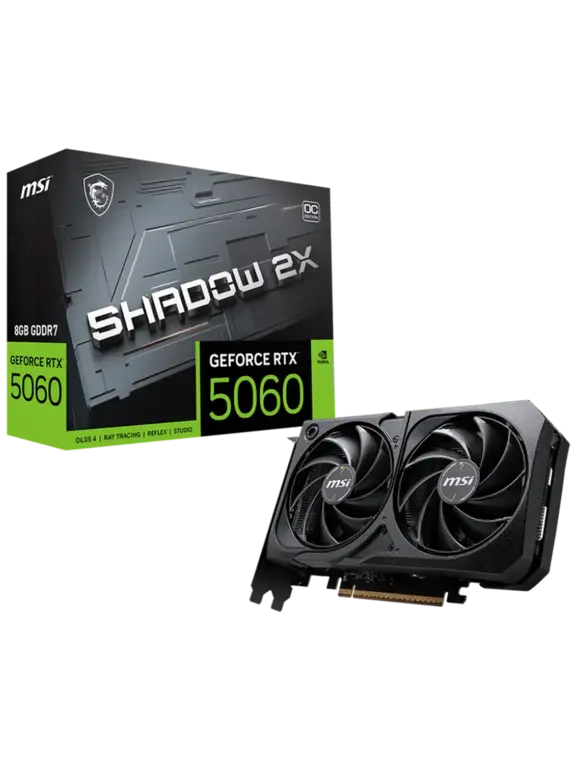 Видеокарта MSI RTX 5060 8 ГБ RTL (RTX 5060 8G SHADOW 2X OC) с максимальным WB кошельком и подпиской
