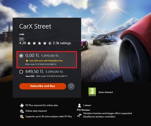 [PS5] CarX Street бесплатно для подписчиков PS Plus