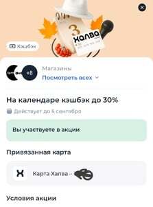 Возврат до 30% трат по карте Халва на маркетплейсы (например, сертификат OZON на 5000₽ за 3500₽)