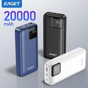 Внешний аккумулятор EAGET, 20000 мАч, 22.5 Вт, Type-C, QC 4.0