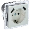 Розетка силовая IEK Brite c 2xUSB (заземление, шторки)