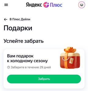 Подарок с промокодами в Плюс Дэйли