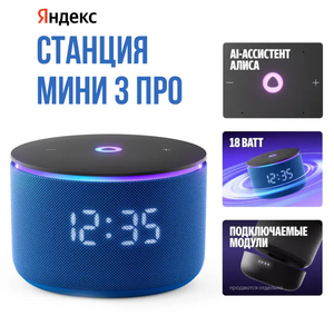 Умная колонка Станция Мини 3 Про с Алисой, Zigbee Яндекс (с кошельком вб)