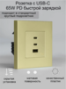 Розетка с быстрой зарядкой Type-C и USB-A 65w GaN (с картой OZON)