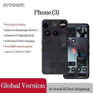 Смартфон Nothing Phone (3) Глобальная версия, Snapdragon 8S Gen 4, NFC, 12/256 Гб + пошлина 3362₽