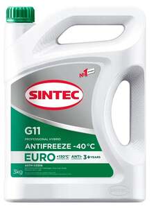 Антифриз зеленый силикатный Sintec Euro G11, 3кг (с картой OZON)