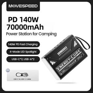 Повербанк MOVESPEED Z70Pro 70000мАч 100Вт PD с фонариком