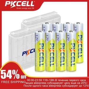Аккумуляторные батарейки PKCELL Ni-Mh, 1000mAh, AAA, 8 шт. + 2 отсека