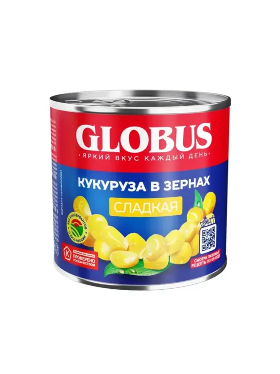 Кукуруза сладкая GLOBUS, 340г
