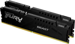 Память Kingston Fury Beast 16 ГБ (2 x 8 ГБ) DDR5, 6000 МТ/с, CL30, Non-ECC DIMM, 2 модуля, напряжение 1,4 В KF560C30BBEK2-16 (из-за рубежа)