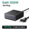 Сетевое зарядное устройство Ugreen 6 в 1 (100 Вт, GaN, 2xUSB-A + 4хUSB-C, 2 метра)