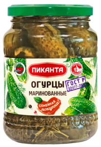 Огурцы маринованные Пиканта 680 г (с картой OZON)