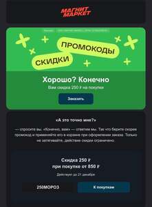 Скидка 250₽ при заказе от 850₽