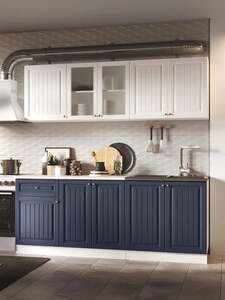 Кухонный гарнитур Хозяюшка 2 м, Акация белая / Сапфир (с озон картой)