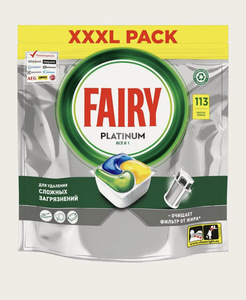 Капсулы таблетки для ПММ Fairy Platinum All in One Лимон 113 шт. (с любимой категорией)