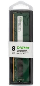 Оперативная память DDR4 Digma PC4-25600 3200  CL22 DIMM 288-pin 1.2В 1x8 ГБ  (с картой OZON)