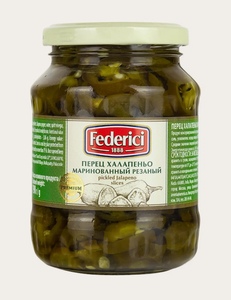 Перец Халапеньо Federici маринованный резаный, 370мл 