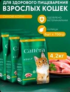 Корм сухой для кошек полнорационный CATTERA, 4.2 кг (с картой OZON)