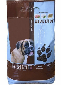 Корм сухой Дилли полнорационный для щенков 15 кг (с промокодом за подписку на магазин)