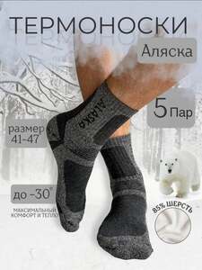 Термоноски, 10 пар (с картой OZON, с учетом бонусов продавца и 15% скидки)