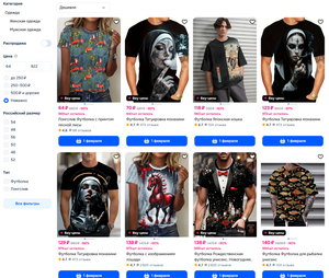 Распродажа футболок (с картой OZON, из-за рубежа)