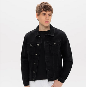 Куртка Trendyol мужская джинсовая, черная, размеры с 48 по 56 (с картой OZON)