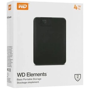 Внешний HDD WD Elements Portable 4 ТБ WDBU6Y0040BBK-WESN (с картой OZON)