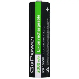 Аккумулятор (форм-фактор 18650) GoPower 2000 мА*ч, 1 штука